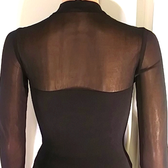 Hot 🔥 Herve Leger Paris Sheer Stretch knit Top - Picture 11 of 14